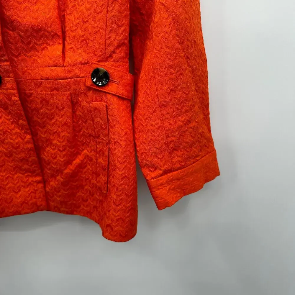 BANANA REPUBLIC Orange Textured Notched Collar Blazer // 8